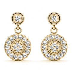 3.00MM Round Cut Pear Shape Cluster Earrings For Women