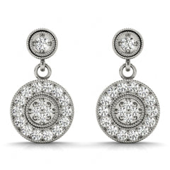 3.00MM Round Cut Pear Shape Cluster Earrings For Women