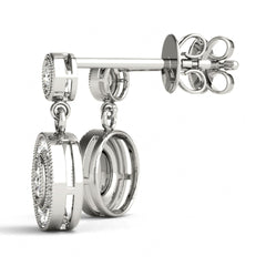 3.00MM Round Cut Pear Shape Cluster Earrings For Women