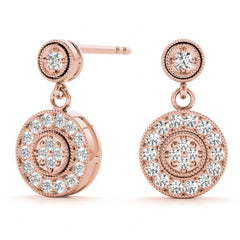 3.00MM Round Cut Pear Shape Cluster Earrings For Women