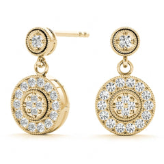 3.00MM Round Cut Pear Shape Cluster Earrings For Women