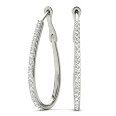 1.8 MM Round Cut Hoop Clip On Earrings