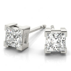 5.50MM Princess Cut Solitaire Style Stud Earrings For_Women_