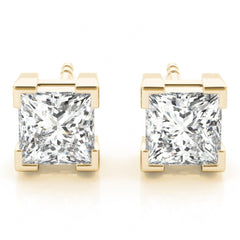 5.50MM Princess Cut Solitaire Style Stud Earrings For_Women_