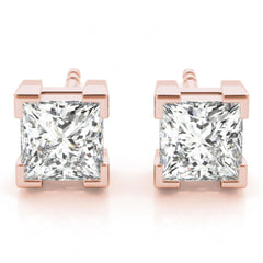 5.50MM Princess Cut Solitaire Style Stud Earrings For_Women_