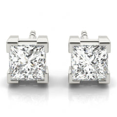 5.50MM Princess Cut Solitaire Style Stud Earrings For_Women_