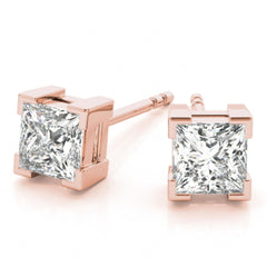 5.50MM Princess Cut Solitaire Style Stud Earrings For_Women_