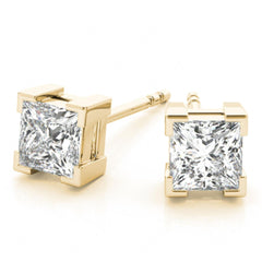 5.50MM Princess Cut Solitaire Style Stud Earrings For_Women_