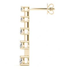 5.00 MM_Round Cut 5 Stone Style Dangle Earrings For_Her/Women