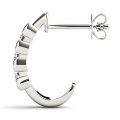 3.5 MM Round Cut 3 Stone Style Earrings