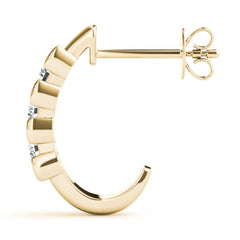 3.5 MM Round Cut 3 Stone Style Earrings