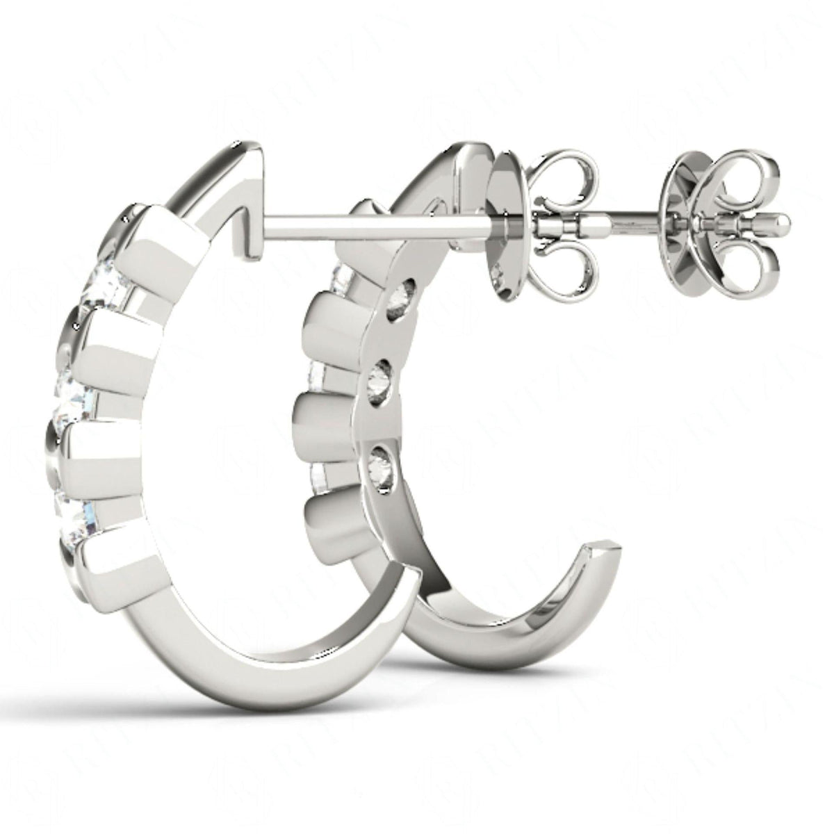 3.5 MM Round Cut 3 Stone Style Earrings