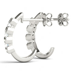 3.5 MM Round Cut 3 Stone Style Earrings