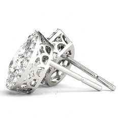 9.00 x 6.00 MM Pear Cut Halo Style Stud Earrings For_Her/Women