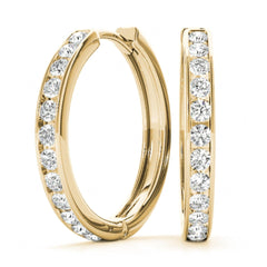 Round Cut Standard Hoop earrings For Her/Women