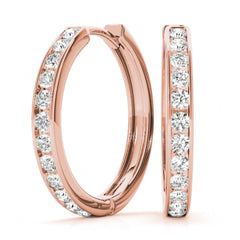 Round Cut Standard Hoop earrings For Her/Women
