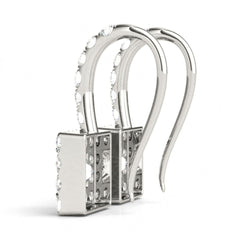 4.00 MM princess Cut Halo Style Dangle Earrings For Women