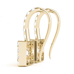 4.00 MM princess Cut Halo Style Dangle Earrings For Women