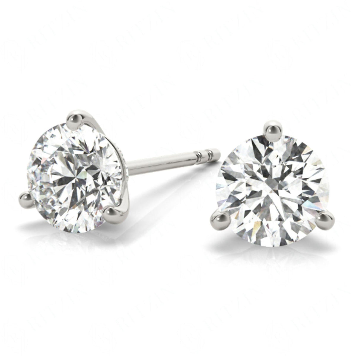 1 Ct Round Cut Solitaire Style Earrings For Women