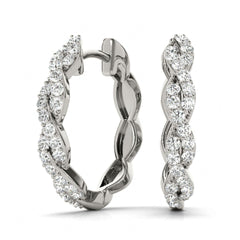 1.50 MM Round Cut Twisted  Style Clip On Earrings For Women