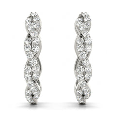 1.50 MM Round Cut Twisted  Style Clip On Earrings For Women