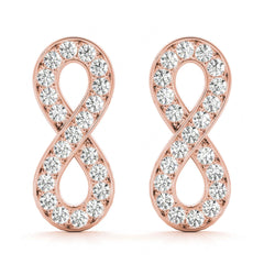2.00 MM Round Cut Twisted Style Stud Earrings For Her