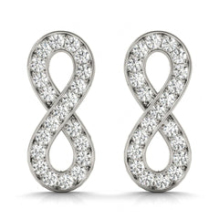 2.00 MM Round Cut Twisted Style Stud Earrings For Her