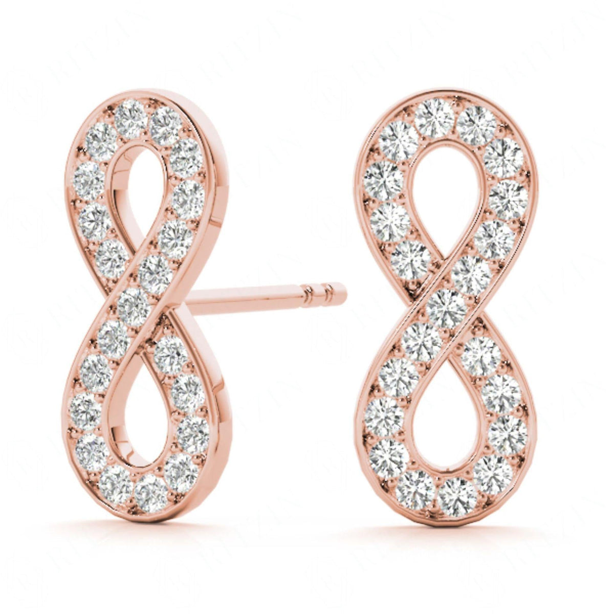 2.00 MM Round Cut Twisted Style Stud Earrings For Her