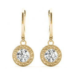 6.50MM Round Cut Dangle Hoop Earrings For Her/Women