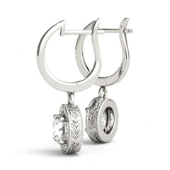 6.50MM Round Cut Dangle Hoop Earrings For Her/Women