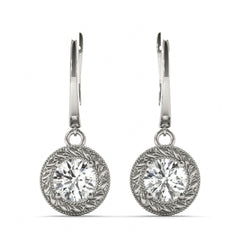 6.50MM Round Cut Dangle Hoop Earrings For Her/Women