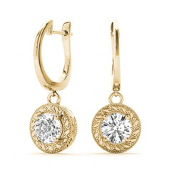 6.50MM Round Cut Dangle Hoop Earrings For Her/Women
