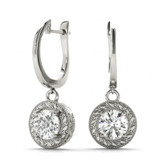 6.50MM Round Cut Dangle Hoop Earrings For Her/Women