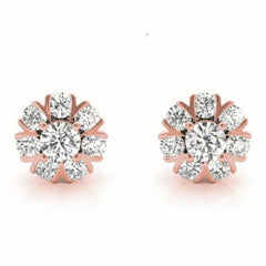 6.00MM Round Cut Floral Style Stud Earrings For Women