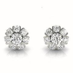 6.00MM Round Cut Floral Style Stud Earrings For Women