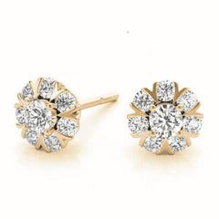 6.00MM Round Cut Floral Style Stud Earrings For Women