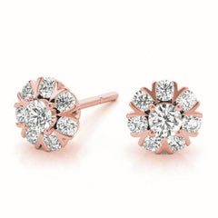 6.00MM Round Cut Floral Style Stud Earrings For Women