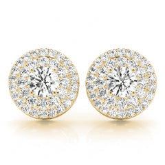 5.00MM Round Cut Double Halo Stud Earrings For Her/Women