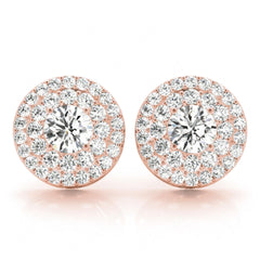 5.00MM Round Cut Double Halo Stud Earrings For Her/Women