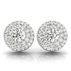5.00MM Round Cut Double Halo Stud Earrings For Her/Women