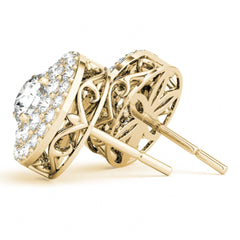 5.00MM Round Cut Double Halo Stud Earrings For Her/Women