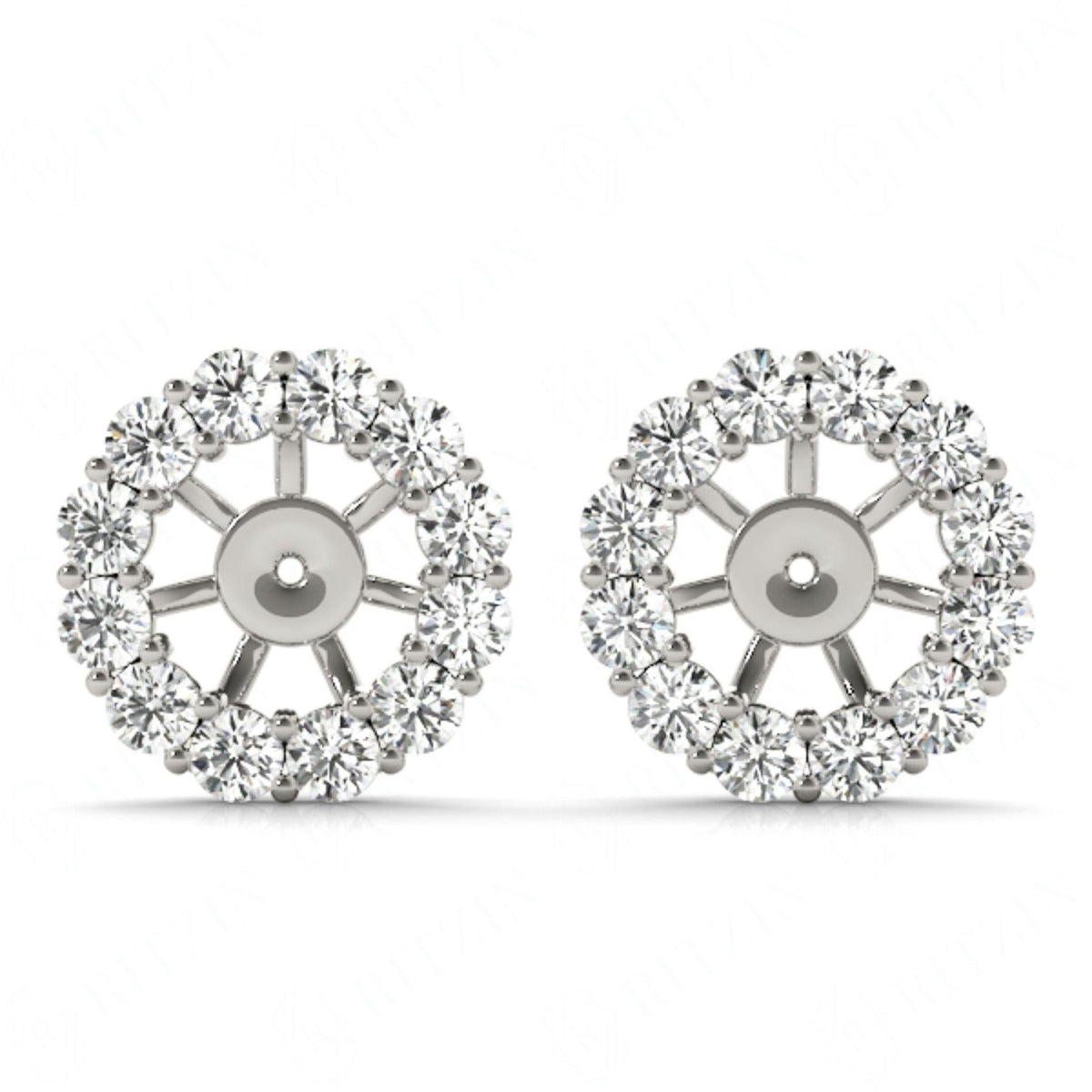 2.00mm Round Cut Floral Style Stud Earrings For Women/Her