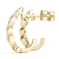 3.50mm Round Cut Half Hoop Style Earrings For Women