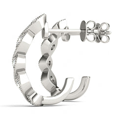 3.50mm Round Cut Half Hoop Style Earrings For Women