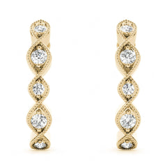 3.50mm Round Cut Half Hoop Style Earrings For Women