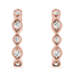 3.50mm Round Cut Half Hoop Style Earrings For Women