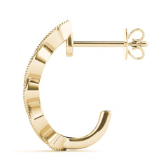 3.50mm Round Cut Half Hoop Style Earrings For Women
