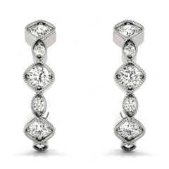 3.50 MM Round Cut Half Hoop Style Earrings For Women/Her