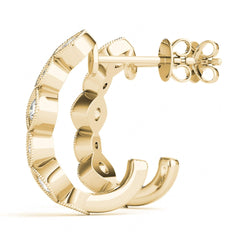 3.50 MM Round Cut Half Hoop Style Earrings For Women/Her