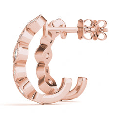 3.50 MM Round Cut Half Hoop Style Earrings For Women/Her